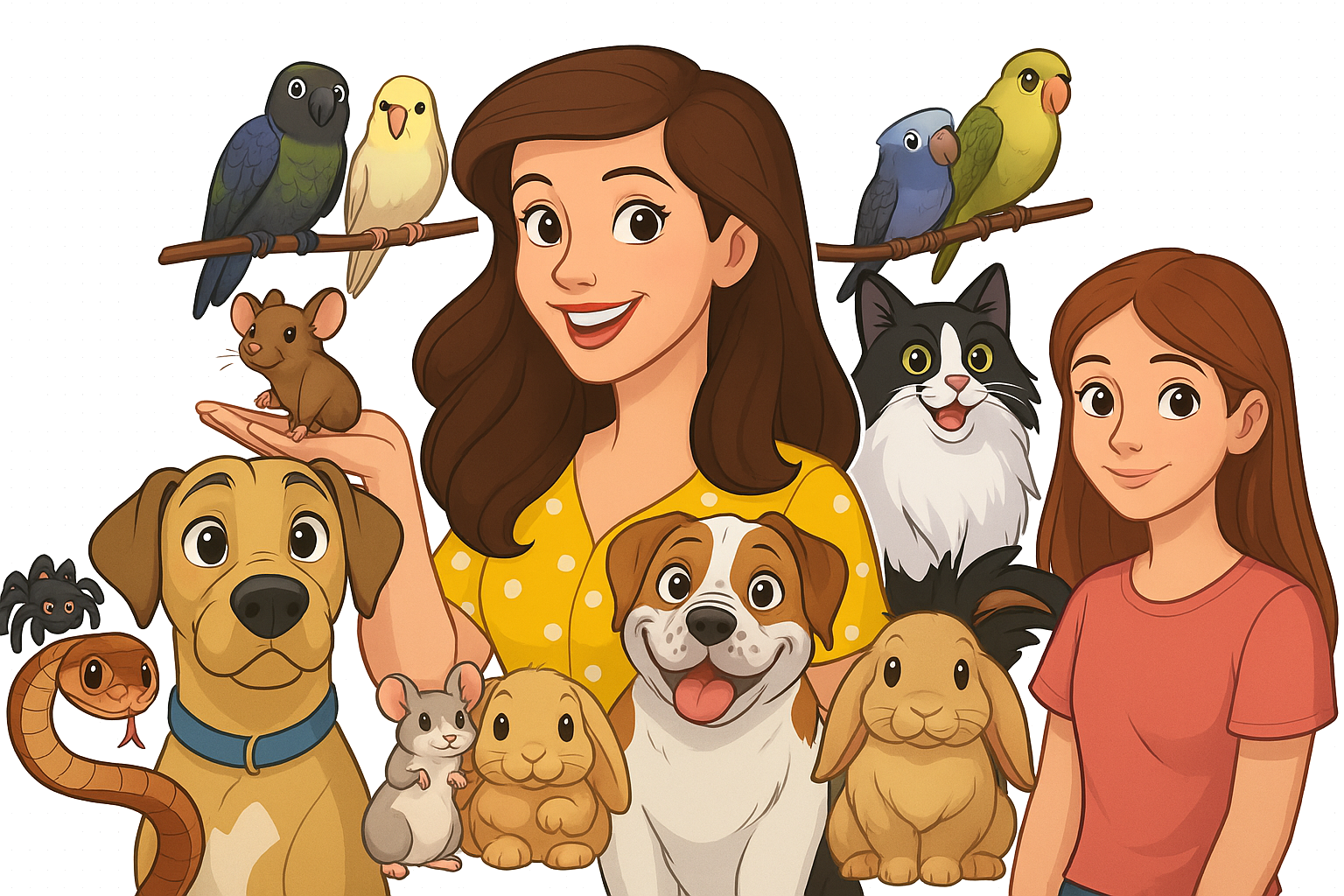 Cartoon pets illustration